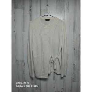 Holebrook Sweden | Ivory Harriet Crew Round Neck Soft Wool Sweater Size Medium